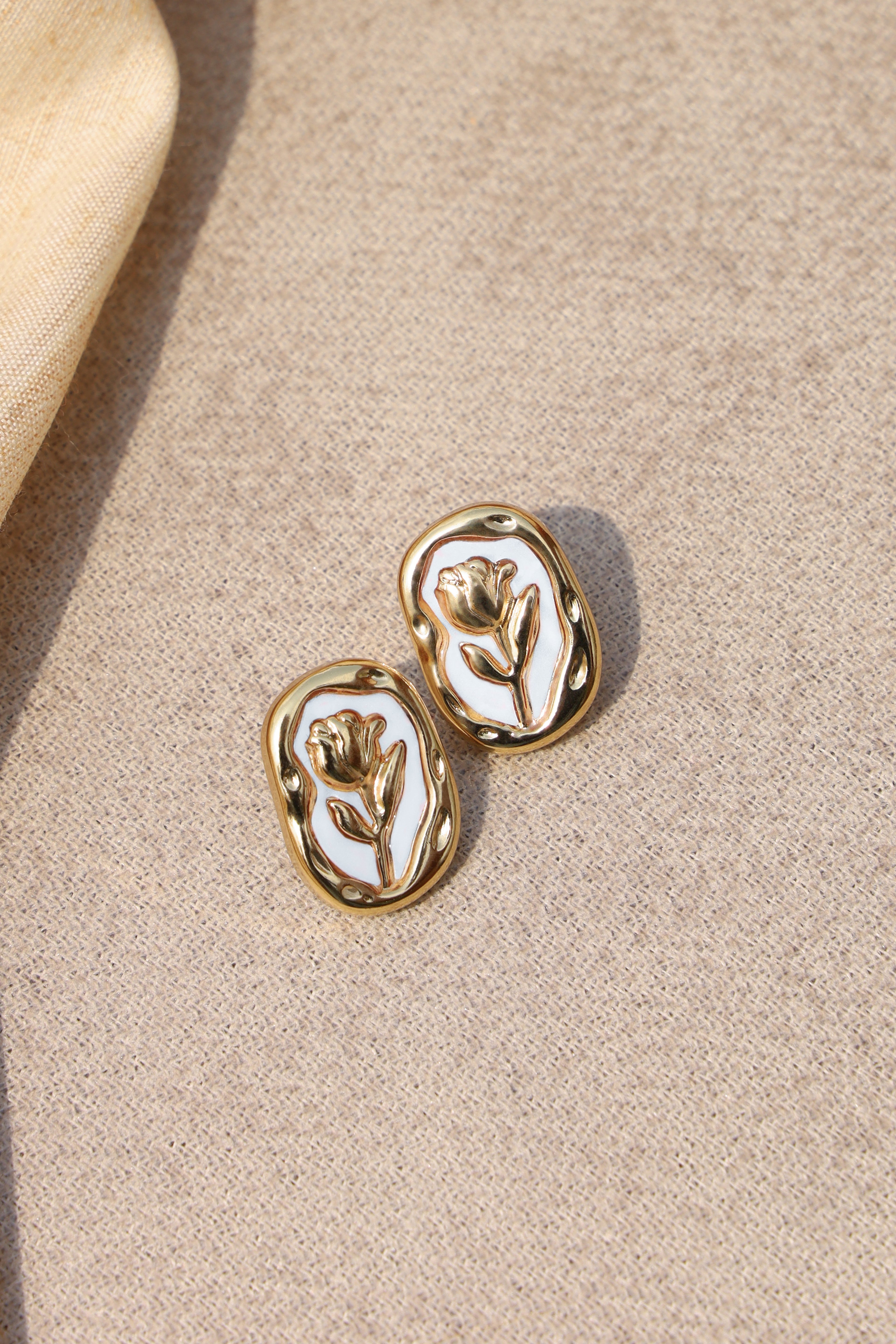 Rose Cameo Studs