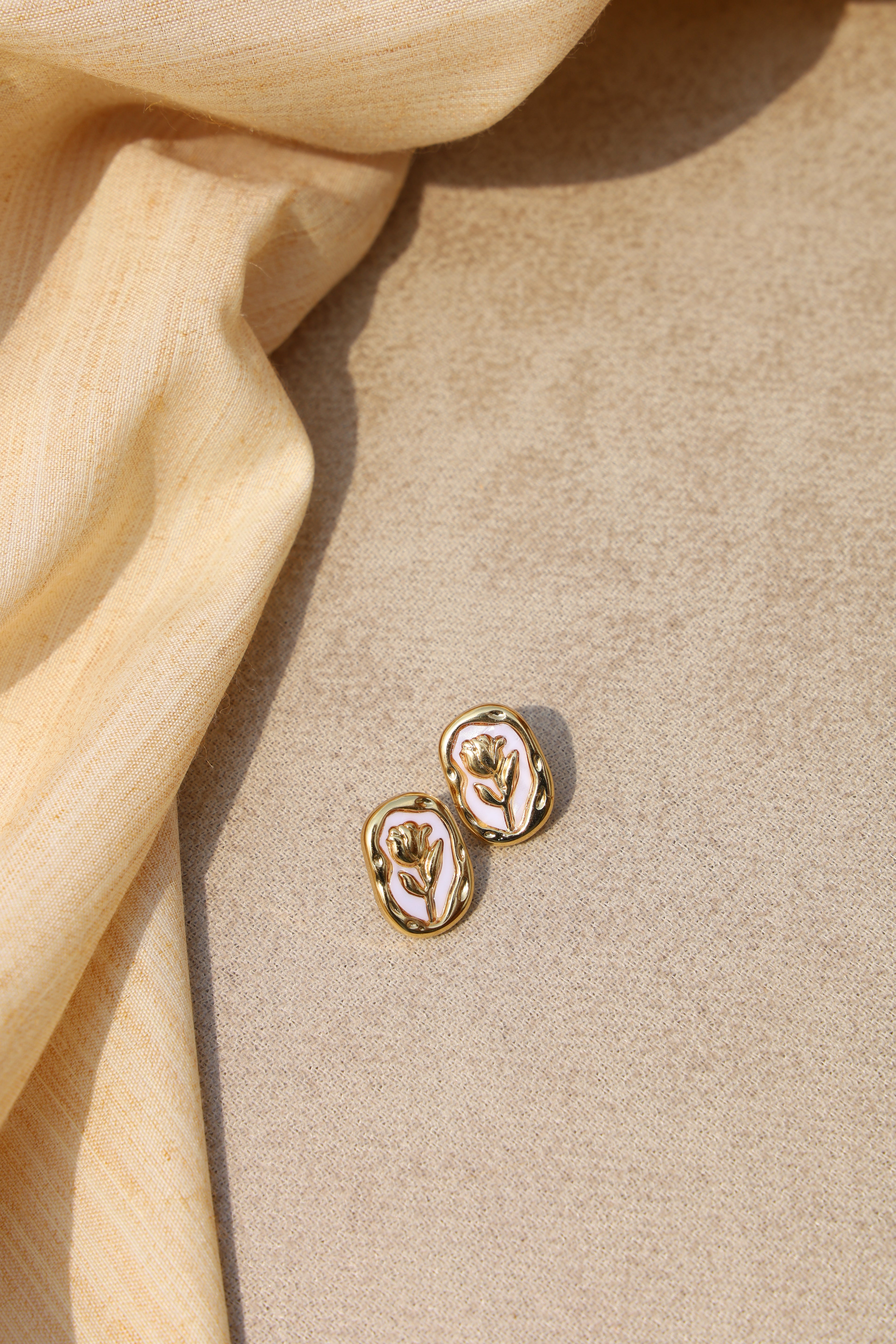 Rose Cameo Studs