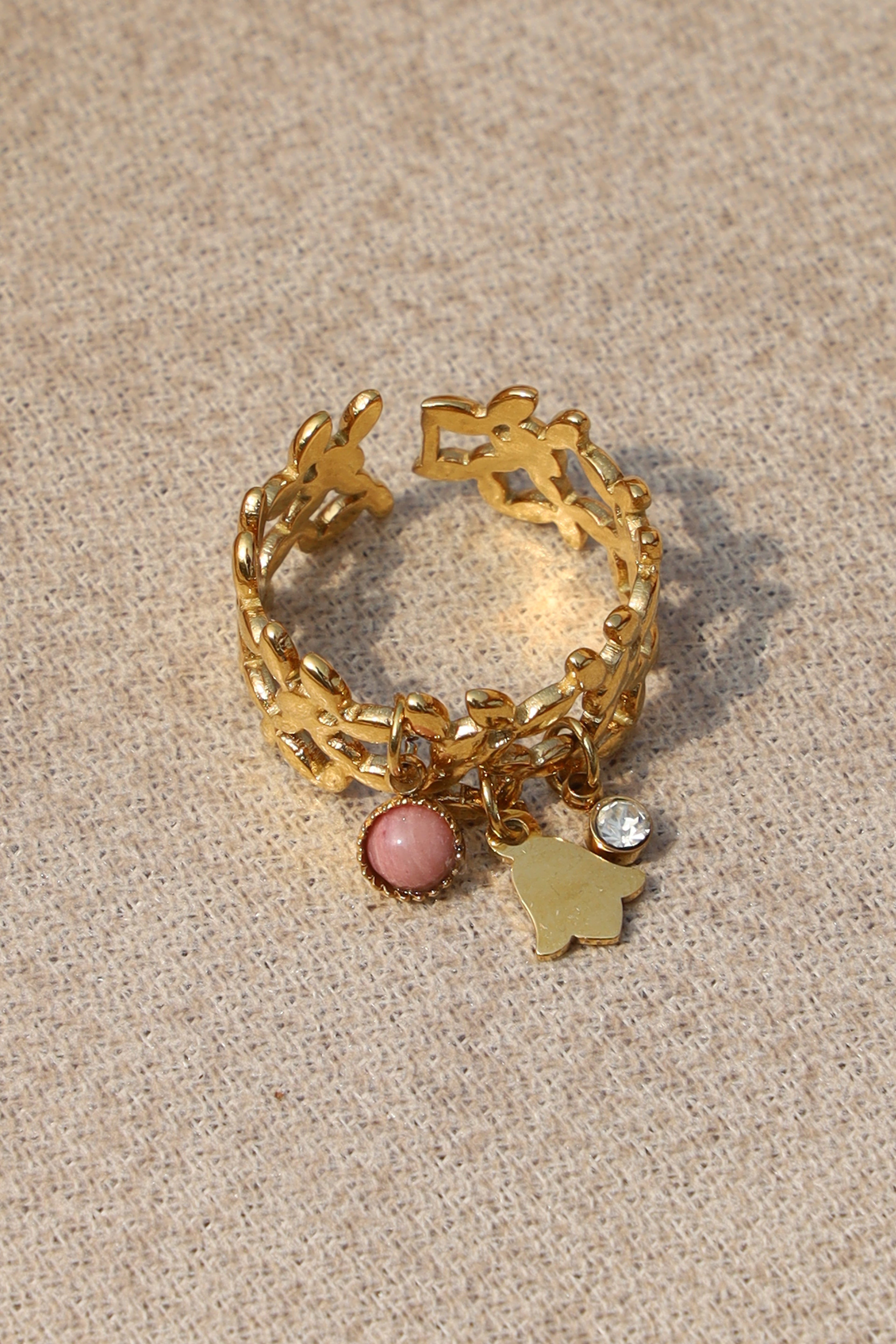 Golden Floral Ring