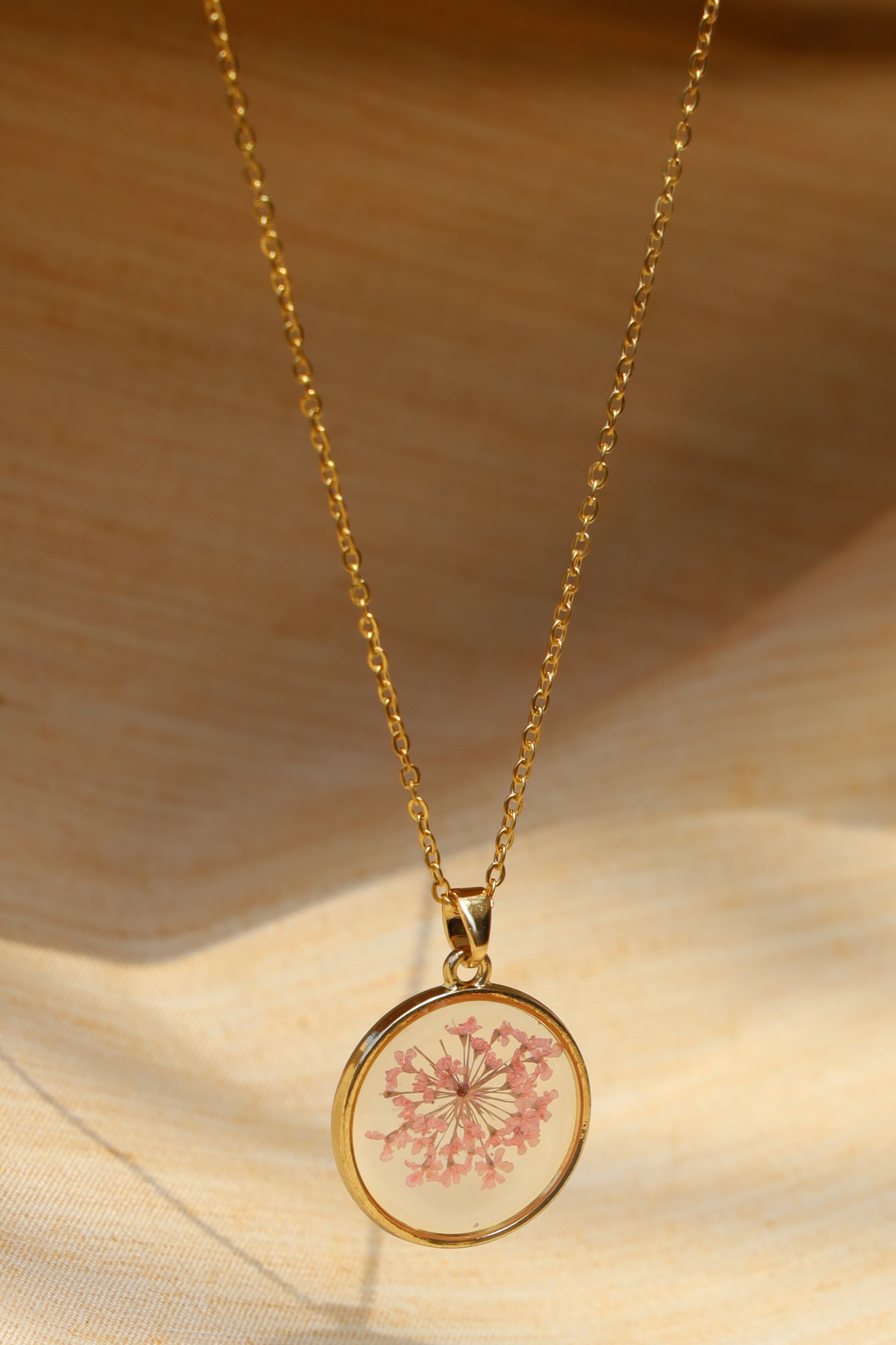 Resin Floral Medallion Necklace
