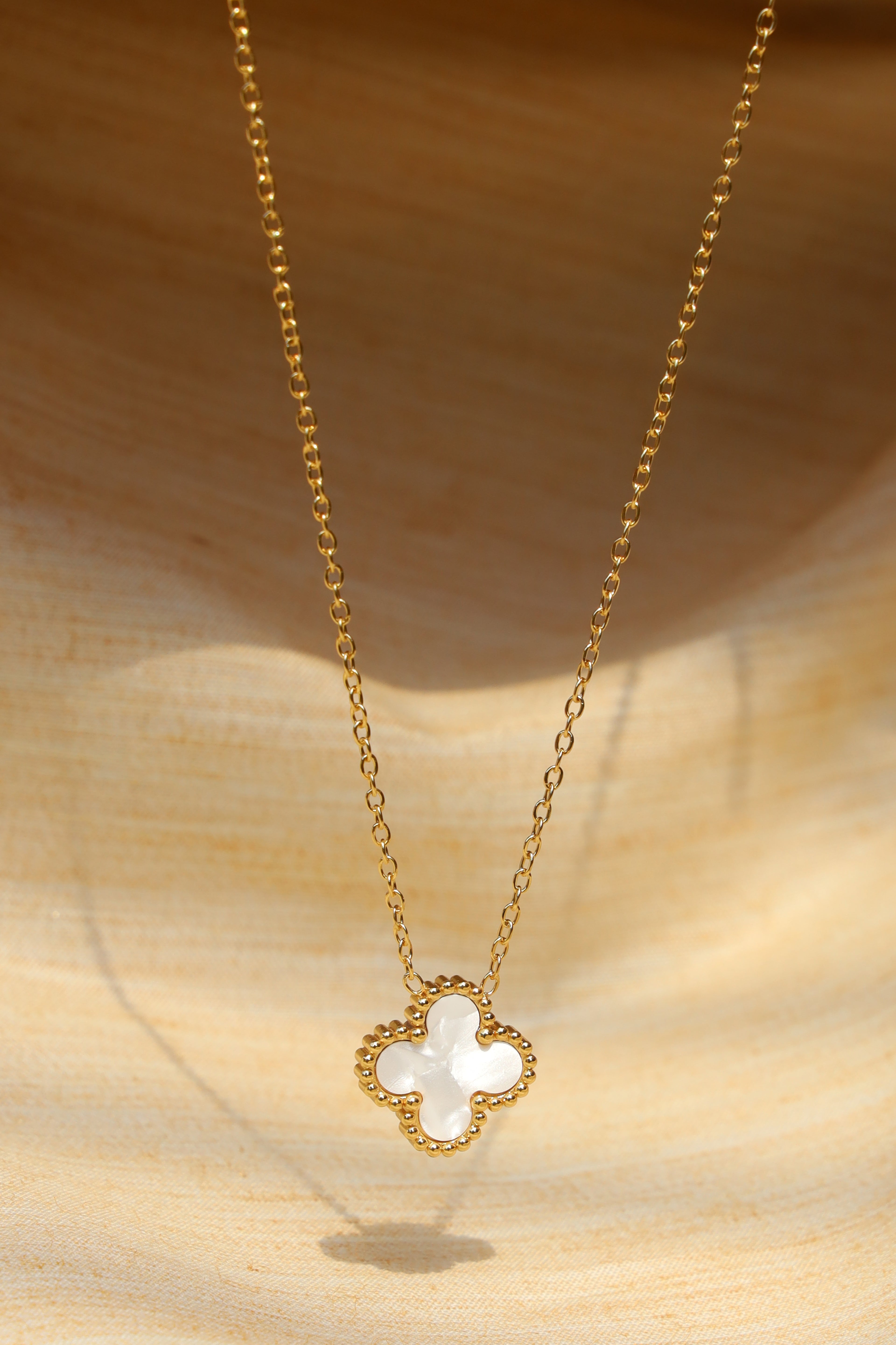 Ivory Clover Charm Necklace