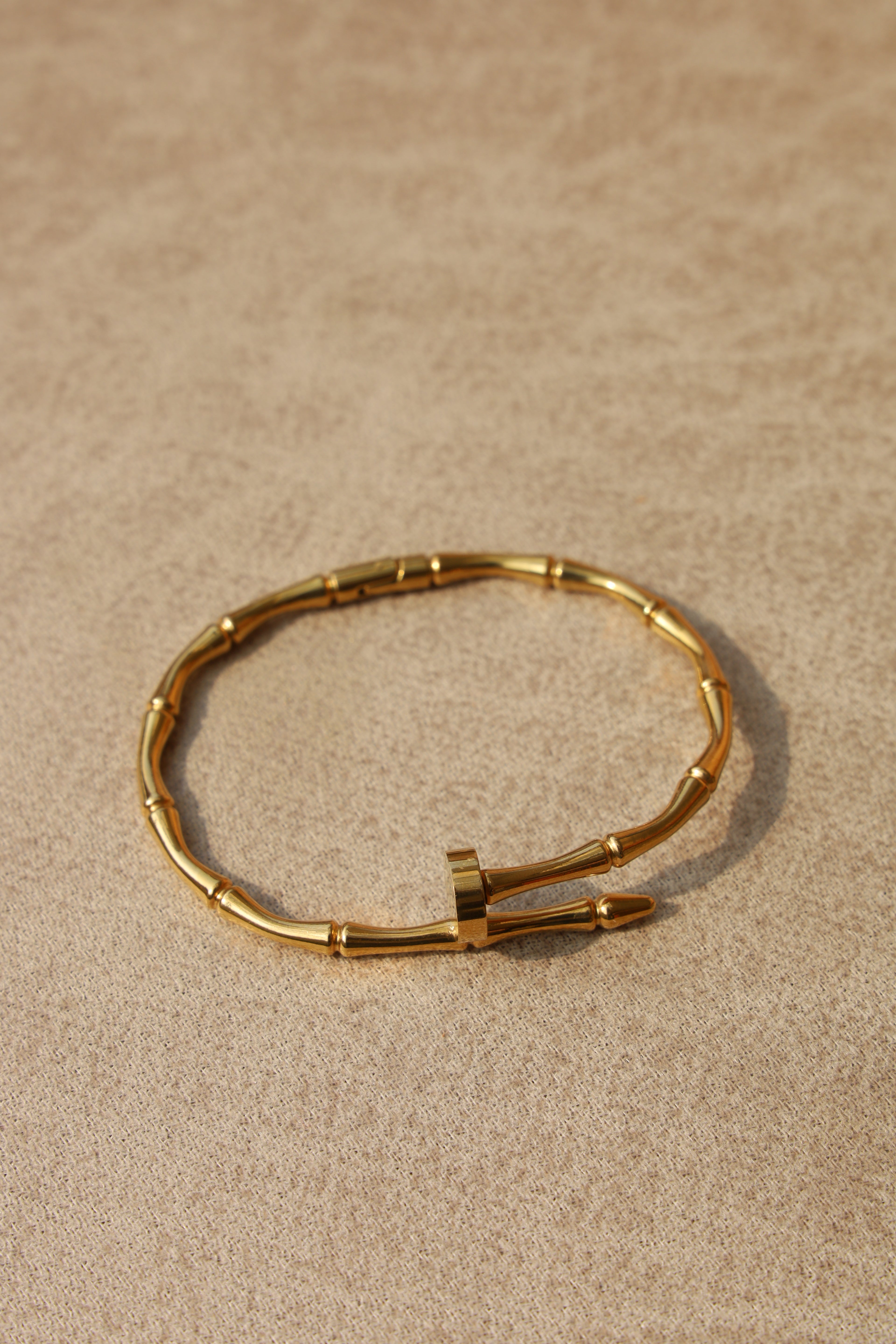 Golden Bamboo Link Bracelet