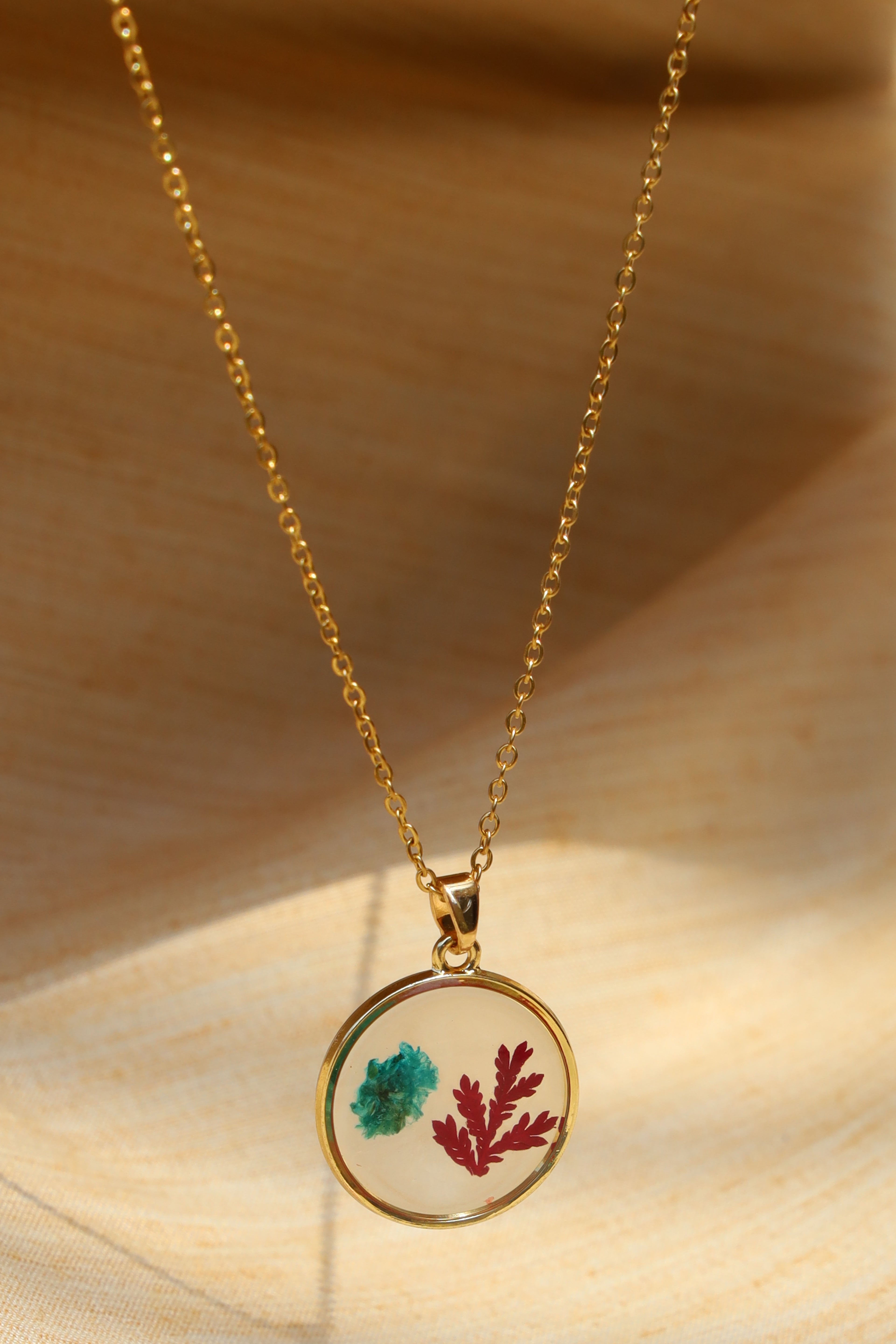 Resin Floral Medallion Necklace